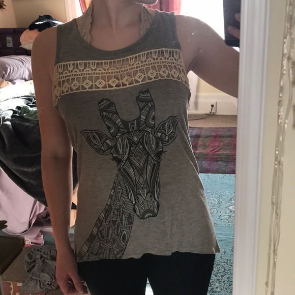 Giraffe Lace Cutout Top - Picture 3 of 4